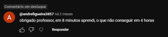 Print de depoimento real de aluno elogiando a metodologia e clareza