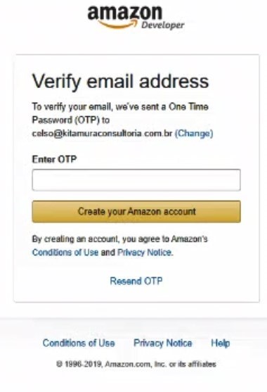 Como Abrir Uma Conta De Desenvolvedor Na Amazon - Tela de verificação