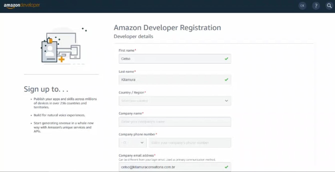 Como Abrir Uma Conta De Desenvolvedor Na Amazon - Formulário de complemento de cadastro
