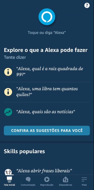 Abrindo o app Alexa - Solucionando Problemas Ao Invocar Sua Skill