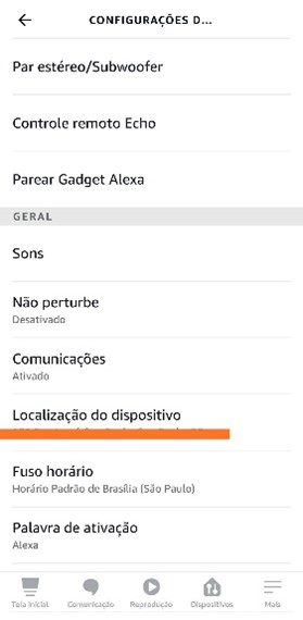 Configuração App Alexa - Localização Do Usuário
